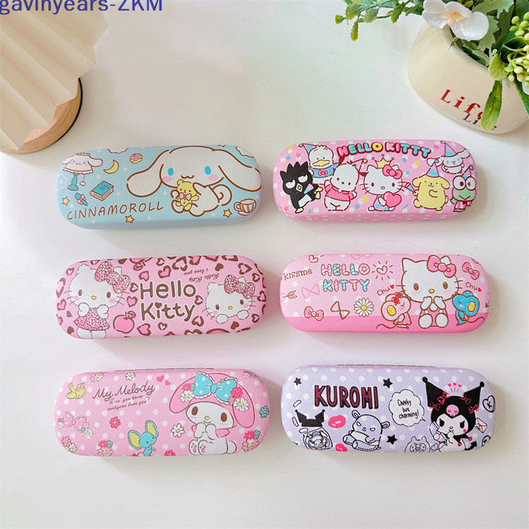 [gavinyears] Sanrio Hello Kitty Cinnamoroll Kuromi กล่องแว่นตาสายตาสั้นแว่นตากล่องเก็บอะนิเมะ Kawaii น่ารัก Creative Travel แบบพกพาสาว [TH]