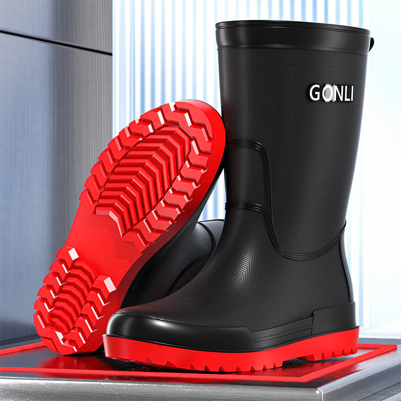 รองเท้าบูทกันฝนผู้ชาย รองเท้ายางกันน้ำกันลื่น thumbnail 6