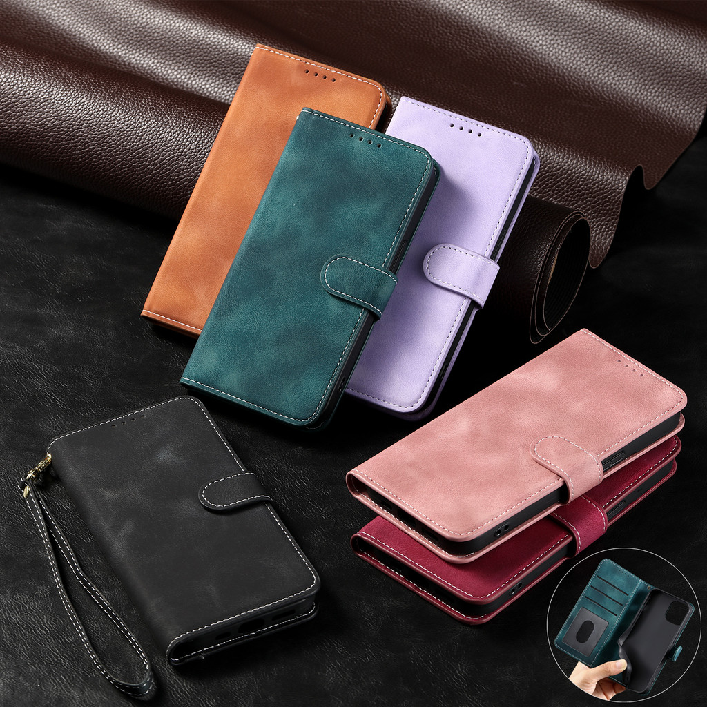 เคสฝาพับ เคสเปิดปิด Case for Redmi Note 8 9 9S 10S 11S 11 Pro 5G Redmi 10 2022 10C 9C 9A 9T เคสโทรศัพท์หนังฝาพับพร้อมช่องใส่บัตรสําหรับ PU Leather Cover Wallet With Card Slots Photo Holder Stand Soft TPU Shell Hand Strap Lanyard ซองมือถือ