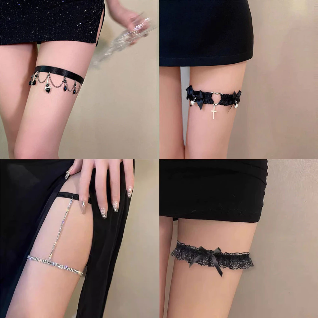 เซ็กซี่หลายเงา พลอยเทียม ขาโซ่สําหรับผู้หญิงสาวลูกไม้กุทัณฑ์ร่างกายโซ่พรรคเครื่องประดับ