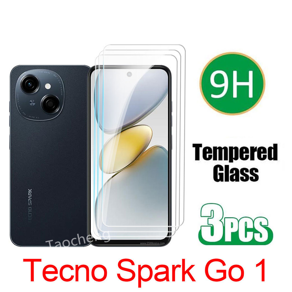 3 ชิ้นฟิล์มกระจกนิรภัยสําหรับ Tecno Spark Go 1 Go1 TecnoSparkGo1 4G 2024 โทรศัพท์ป้องกันหน้าจอคลุมทั้งหมด Clear Screen Film Protector แก้ว
