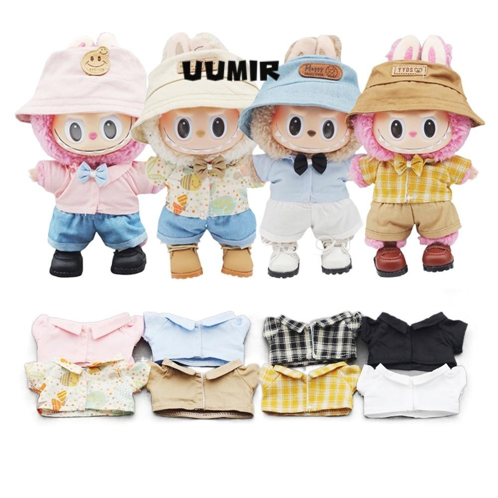 UUMIR ตุ๊กตาเสื้อ, 10 ซม.ผ้าฝ้ายตุ๊กตา 17 ซม.Labu Labubu เสื้อ, Mini หลายสไตล์ DIY เปลี่ยนเสื้อผ้าตุ๊กตาของขวัญวันเกิด