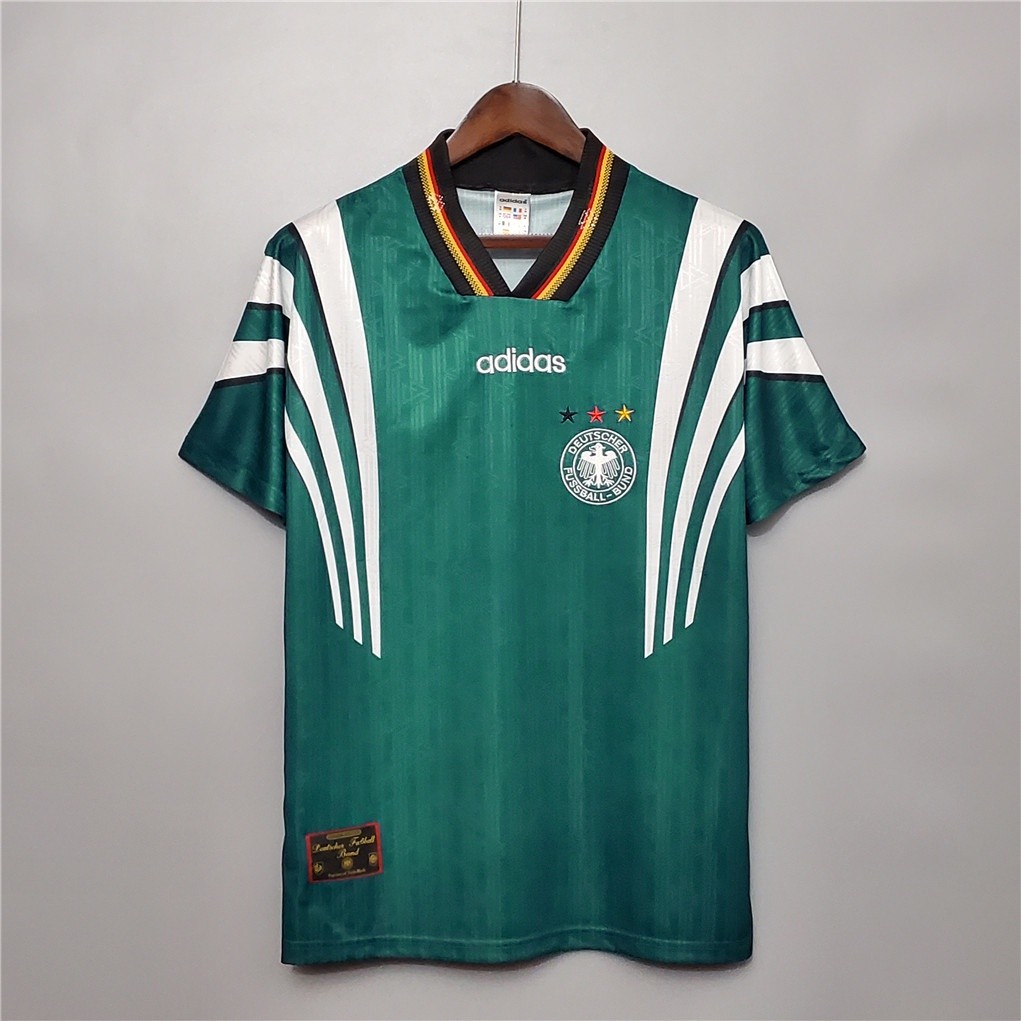 1996 Germany Away Retro Soccer Jersey Football