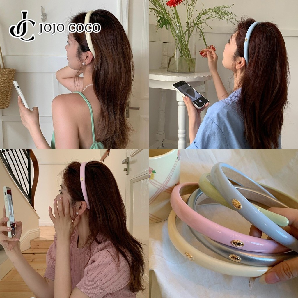 Jojo COCO ที่คาดผมหนัง Pu สไตล์เกาหลี Ins Face Wash เครื่องประดับผมอเนกประสงค์แฟชั่นฝรั่งเศส