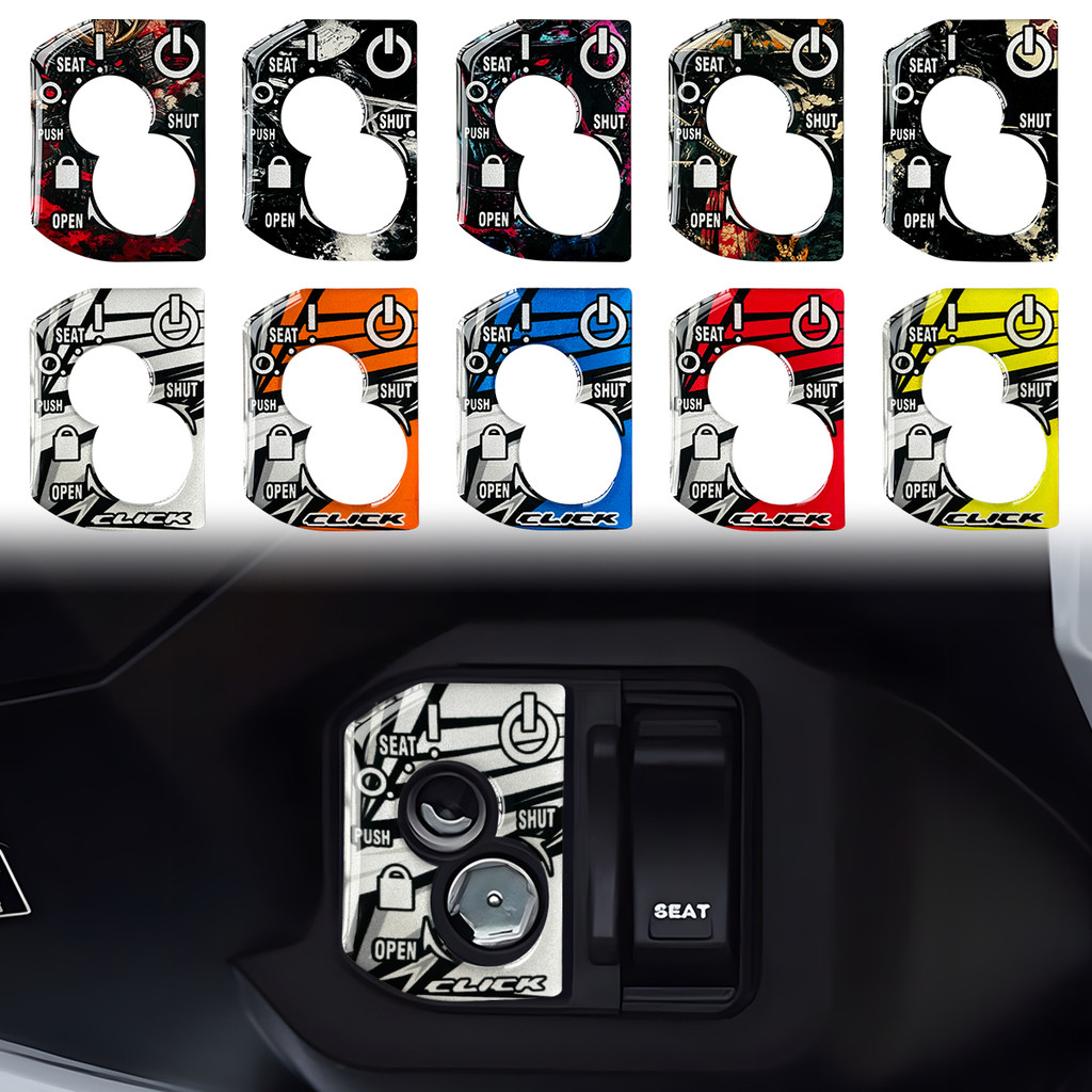 สติ๊กเกอร์ 3D สําหรับ Honda Click 125i V2 Full Key Cover Protector จุดระเบิดสะท้อนแสงอีพ็อกซี่เรซิ่นรถจักรยานยนต์สติกเกอร์กันน้ํา