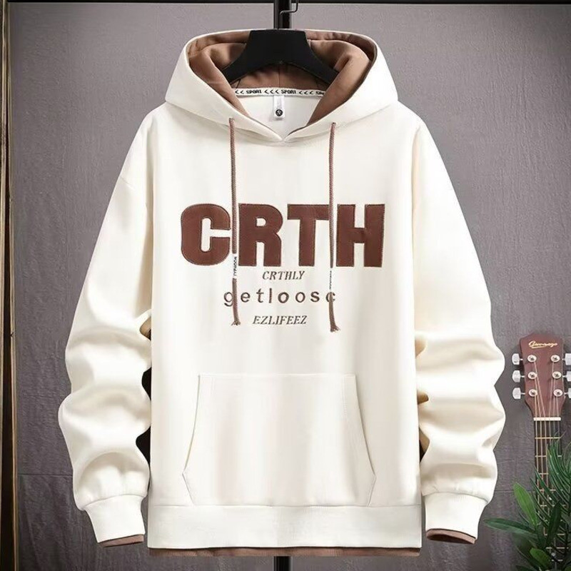 ใหม่สบายๆคลุมด้วยผ้าหลวมแขนยาวฤดูใบไม้ผลิฤดูใบไม้ร่วงเสื้อกันหนาวผู้ชาย