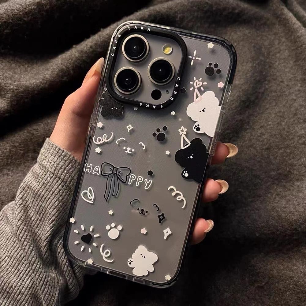 Iphone 15 Series TPU Soft Coverเคสโทรศัพท์INS Super Fireกล้องป้องกันPremium NicheแมวดํารูปแบบสําหรับiPhone 14 13 12 11 15 15plus 15promax 14plus Pro Max 7 8plus X XR Se