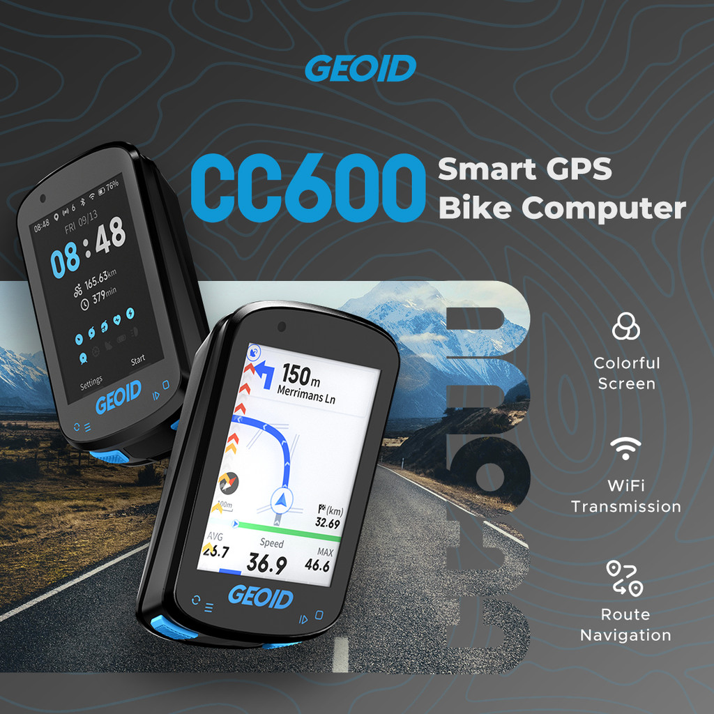 Geoid CC600 จักรยานคอมพิวเตอร์หน้าจอสีสมาร์ทนําทาง GPS ไร้สายจักรยาน Speedometer WIFI ANT + 11 ภาษาข