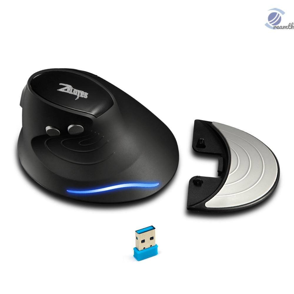 [MCDM]ZELOTES F-17 เมาส์แนวตั้ง เมาส์สําหรับเล่นเกมไร้สาย 2.4GHz 6 คีย์เมาส์ออปติคัลตามหลักสรีรศาสตร์พร้อม 3 ความเร็วการเคลื่อนไหวที่ปรับได้สําหรับแล็ปท็อปพีซี