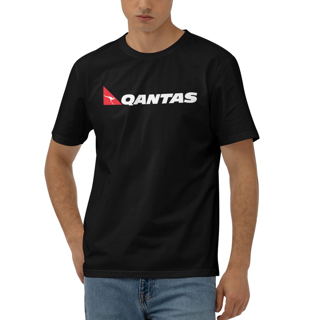 เสื้อยืดบุรุษ Qantas Airline Novelty ผ้าฝ้ายใหม่