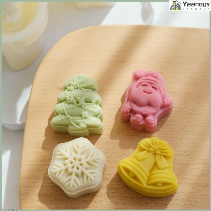 Yaa 30g พลาสติก Mooncake แสตมป์คริสต์มาส Series Mooncake แม่พิมพ์เทศกาลมือกดเครื่องตัดขนมไหว้พระจันทร์ Pastry ตกแต่ง Gad