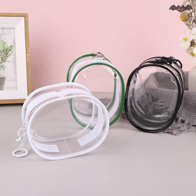 [PE] 10 ซม.รุ่นกว้าง PVC โปร่งใสกระเป๋าพวงกุญแจกระเป๋ากรณีจัดเก็บกล่องกระเป๋าสตางค์ของเล่นตุ๊กตากระเป๋า TH