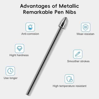 Fonken 1/2PCS เคล็ดลับโลหะสําหรับ Samsung Galaxy Tab S6/S7/S8/S9/S10/S22/S23/S24/Note20 Note10 Stylus Nib