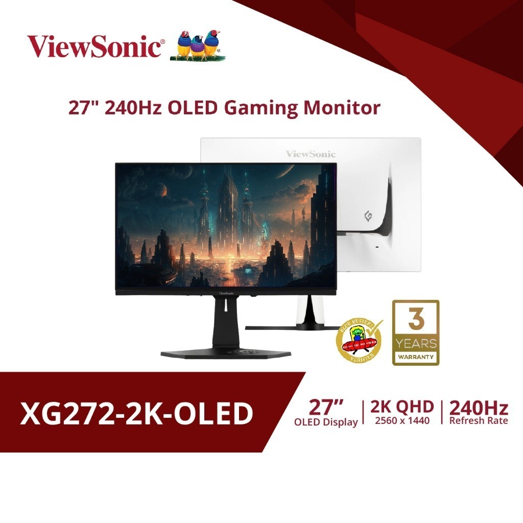 ViewSonic Gaming Monitor XG272-2K-OLED /  27" / 240Hz /  2K /0.02ms  (จอเกมมิ่ง,จอคอมเล่นเกมส์) สินค