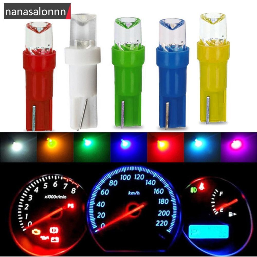 Nanasn| 10 ชิ้น T5 LED รถ Dash Dash Dashboard ไฟหลอดไฟเครื่องมือแผง Speedometer Wedge ด้านข้างเว้าเลนส์ O4T5