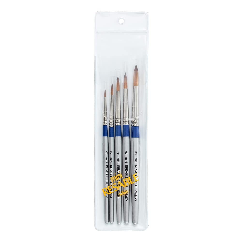 【Direct from Japan】 แปรงทาสีสีน้ำ Holbein Mini Resable 31R ชุด 5 ชิ้น 203333