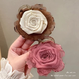 ใหม่ Camellia Flower Grip Clip for Womens LuxuryNew Disc กิ๊บติดผมด้านหลัง Headpiece