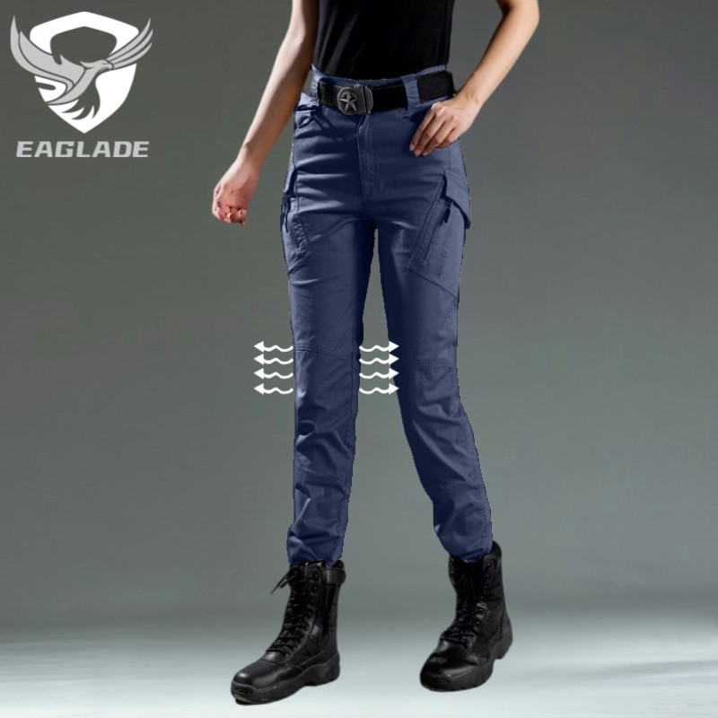 Eaglade กางเกงคาร์โก้ยุทธวิธีสําหรับผู้ชายผู้หญิงสีน้ําเงิน Ix9 B02