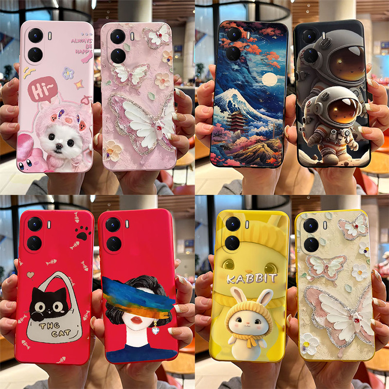 สําหรับvivo Y16 2022 เคสโทรศัพท์ซิลิโคนบางฝาครอบป้องกันใหม่นักบินอวกาศออกแบบสําหรับVivoY16 Y 16 4G V2214 ปลอก