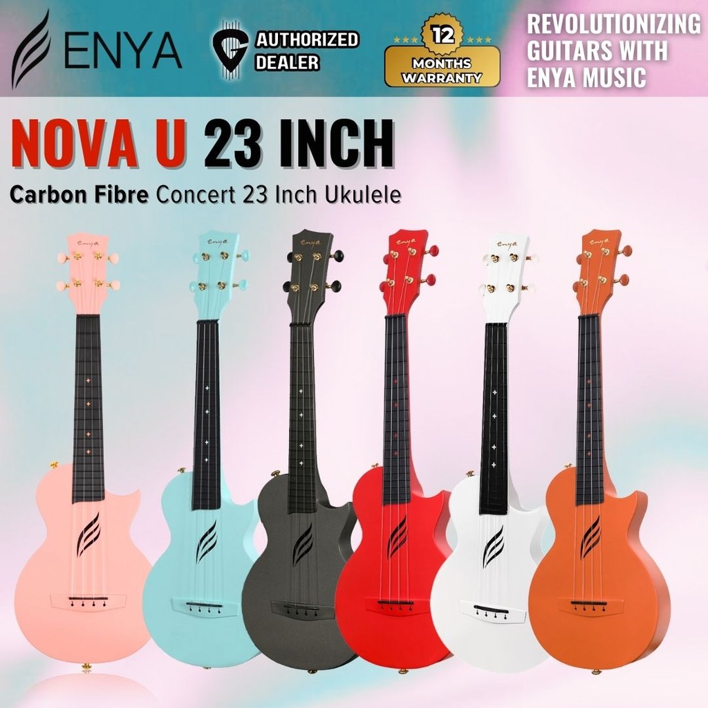 Enya Nova U Series 23 นิ้ว Carbon Travel Concert Ukulele พร้อมเคส ( ENY-NOVAU / NOVA )
