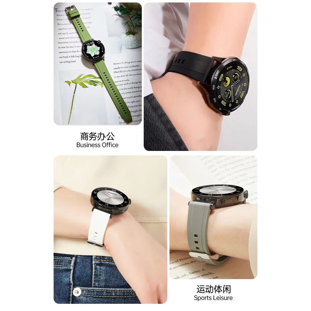 สายนาฬิกาข้อมือผู้หญิงHuawei GT4 GT5กันน้ำGarmin venu2s/vivoactive4s/3s/265s/255sซิลิโคนสาย18mm