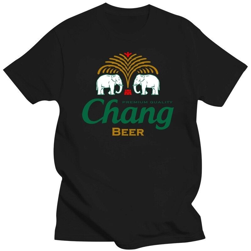 【แฟชั่นแขนสั้นผ้าฝ้าย】 เบียร์ช้าง Thai Drink T Shirt สิงห์ ลาว ลีโอ ไทเกอร์ คาราบาว บาหลี Gift New From US