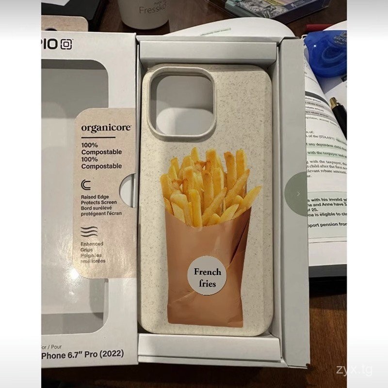 มันฝรั่งทอดแฮมเบอร์เกอร์แอปเปิ้ล14 promax13ย่อยสลายเคสโทรศัพท์ iphone12/11นุ่ม78ชุด xsmax ข้าวสาลี - รูปที่ 3