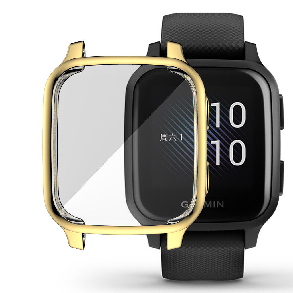 สําหรับ Garmin Venu Sq 2 PC shell กระจกนิรภัยป้องกันหน้าจอ TPU กรอบป้องกันกรณีป้องกันการตก