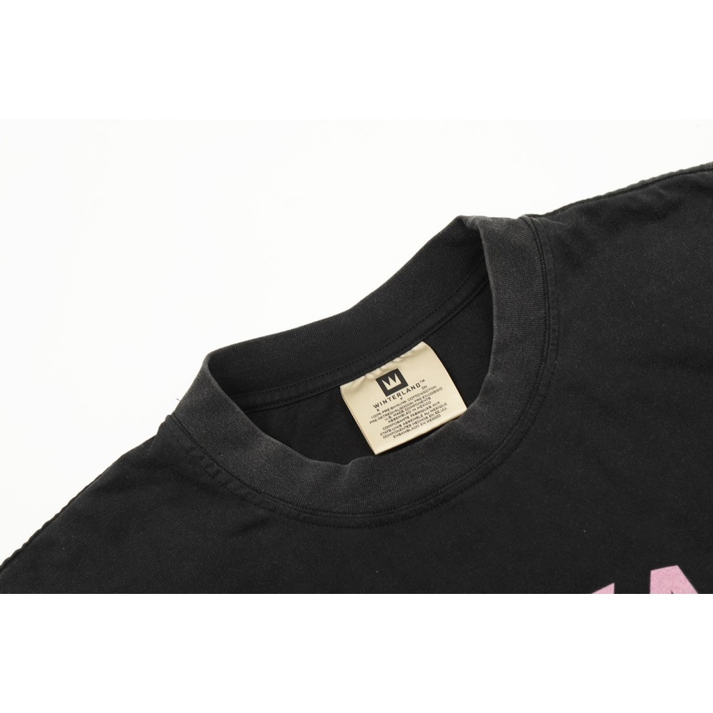 *** Hot ** Saint Michael การ์ตูน Portrait < BIA FACE Portrait Digital Direct ฉีดพิมพ์ Retro Washed Distressed เสื้อยืดแขนสั้น