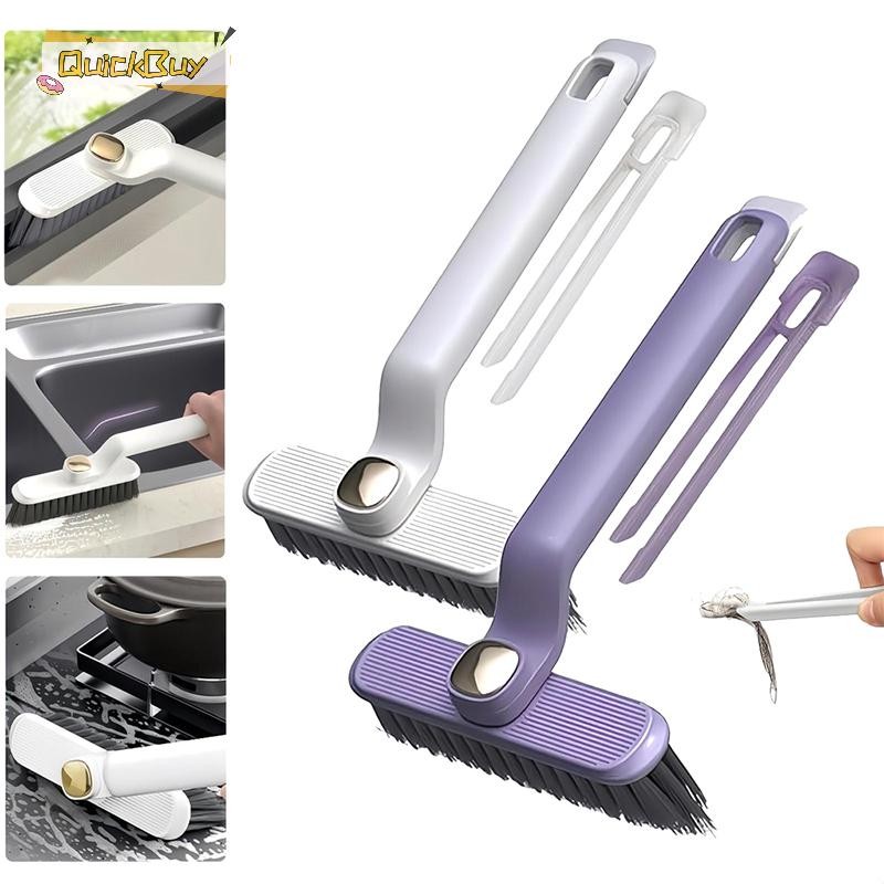 Quickbuy แปรงทําความสะอาดรอยแยก Rotag al พร้อมขนแปรงแข็ง แปรงขูดพื้นกระเบื้องห้องน้ําสองในหนึ่งเดียว เครื่องมือทําความสะอาดใหม่