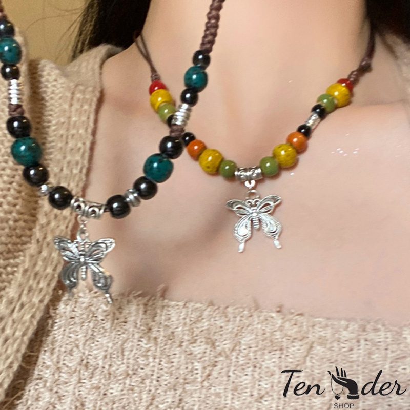 COD-ส่งเร็วจากไทย🎀สไตล์จีนสร้อยคอผีเสื้อสไตล์วินเทจชาติสร้อยคอ-Tender