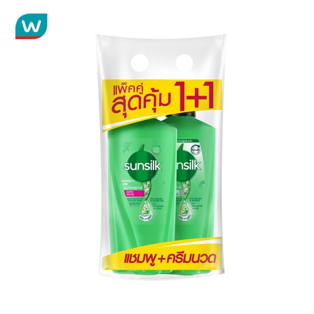 Sunsilk ซันซิล เฮลธีเออร์ แอนด์ ลอง แอคทีฟ-อินฟิวส์ชั่น แชมพู 325 มล.+คอนดิชันเนอร์ 300 มล.