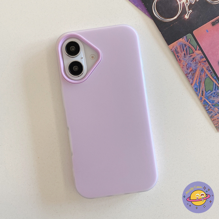 Simple 2 in 1 Pure สีเคสโทรศัพท์สําหรับ iPhone 16 15 14 13 12 Pro Max 11 16Pro กันกระแทก TPU + PC Big Hole ป้องกันปกหลัง