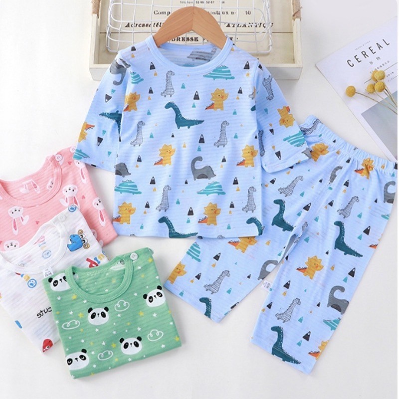 รวมชุดนอนใส่สบายเด็ก เสื้อ+กางเกง ผ้าใยไผ่อย่างดี ใส่ได้ทั้งเด็กหญิงและชาย