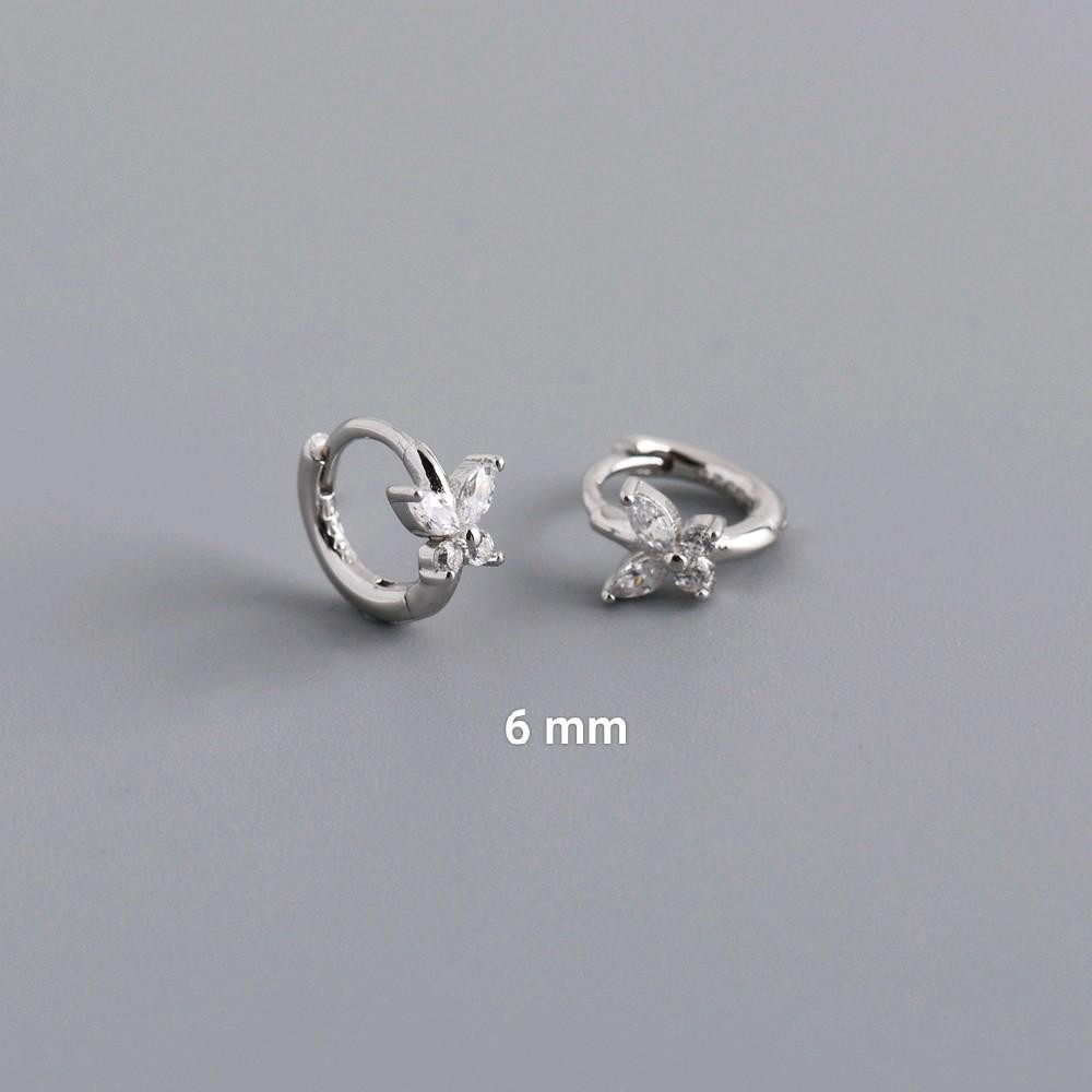 ต่างหูห่วงผีเสื้อ sv กว้าง 6,8 mm ( ราคา 1 คู่)