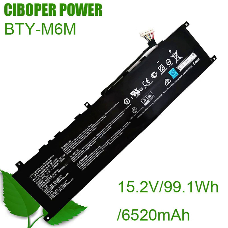 CP Genuine Laptop Battery BTY-M6M 15.2V 99.1Wh/6520mAh For GS66 GS66 Stealth Series Notebook Compute