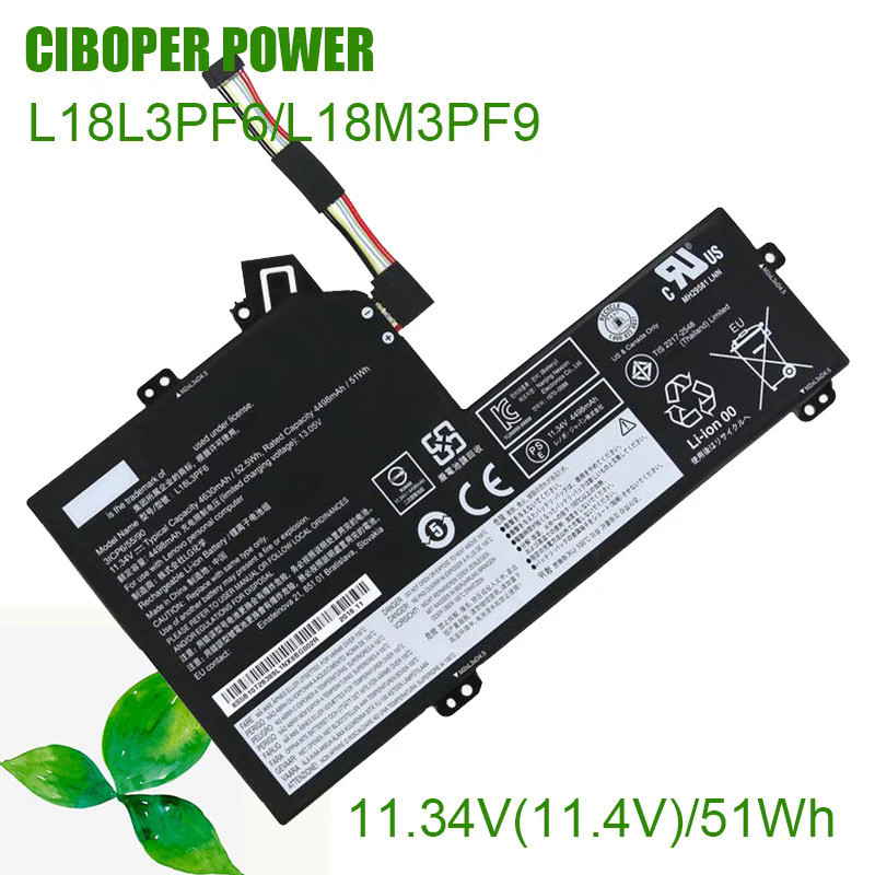 CP Genuine Laptop Battery L18L3PF6 L18M3PF9 51Wh For Ideapad S540-15IWL  Series Notebook