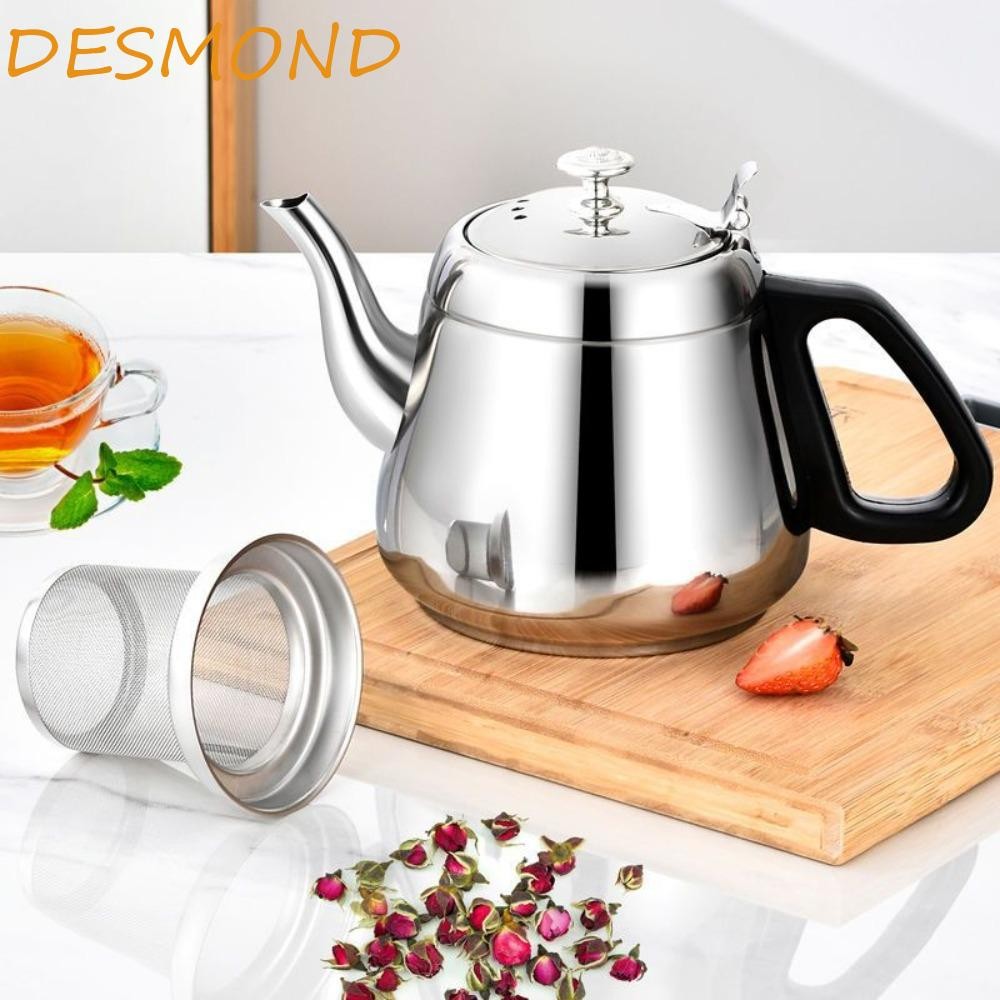 กาน้ําชาสแตนเลส DESMOND พร้อมตัวกรองกาต้มน้ําพกพาสะดวก Hotboiling น้ําหนักเบาทนฤดูใบไม้ร่วง 1.2L/1.5L/2L เตาน้ํากาแฟ