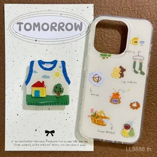 เคสมือถือสำหรับ iPhone กราฟฟิตีภาพประกอบ15Promax/16/11ใหม่14/13/12pro xsmax/XR 7/8PLUS เคสป้องกันแบบเต็มรูขนาดใหญ่ t9cg