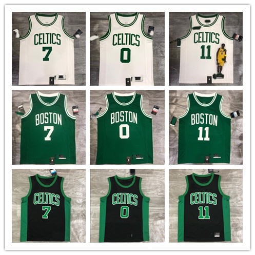 [Hot pressed]Celtics Basketball Jersey Vest with logo City edition Jersey Irving Tatum Brown