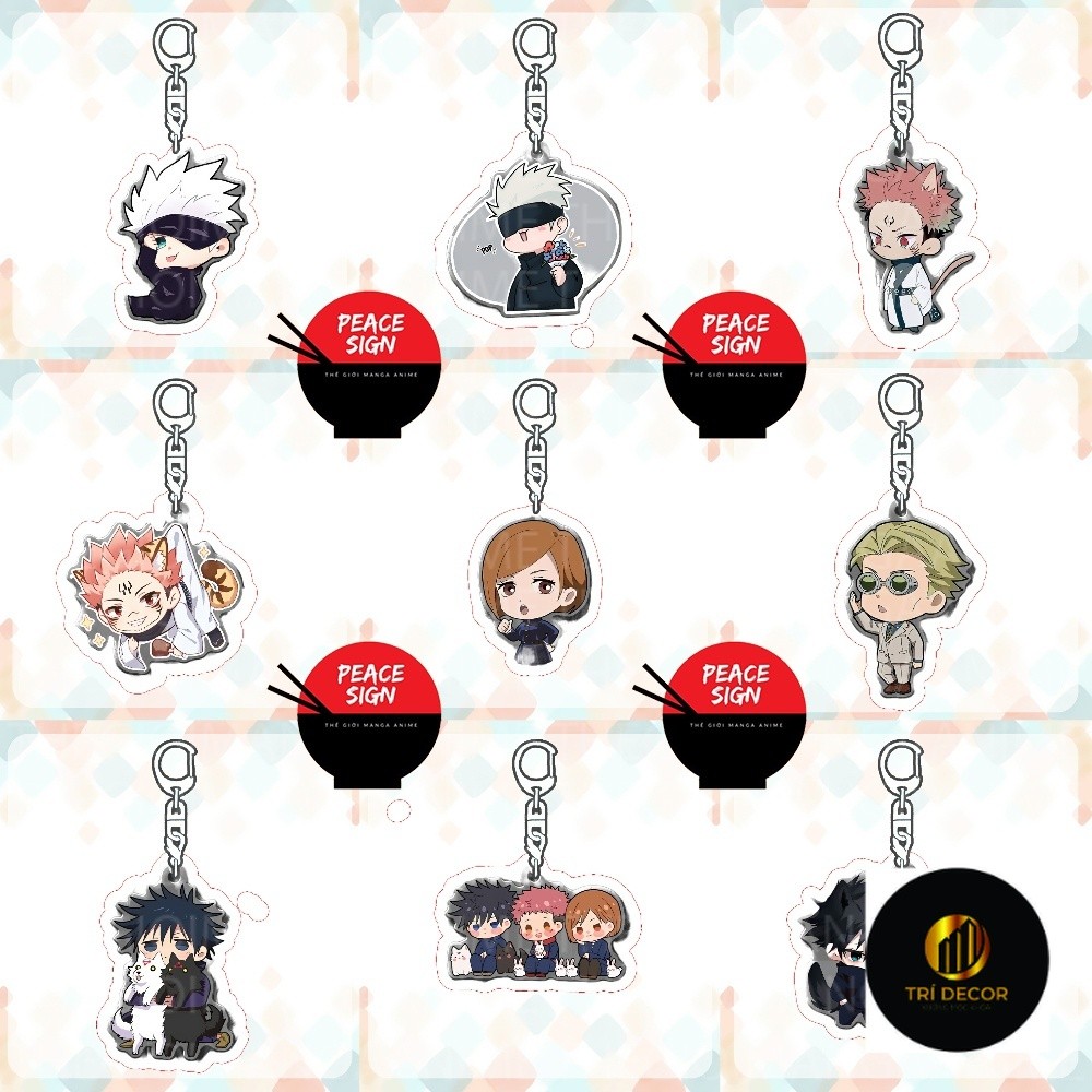 (vs1) JUJUTSU KAISEN WAR RECOVERY SPELL พวงกุญแจ micha ของขวัญในอะคริลิค น่ารัก chibi อะนิเมะ