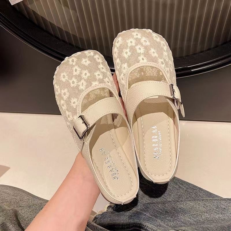 เป่าโถว รองเท้าแตะตาข่ายรองเท้าแตะสวมใส่ด้านนอกสบายเข็มขัดหัวเข็มขัดฤดูร้อน