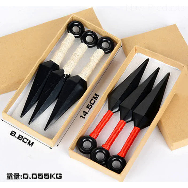 💝 3pcs/set Anime Konoha Ninja Kakashi Cosplay Costume Prop Kunai Knives Weapons Armor Kid  Throwing 