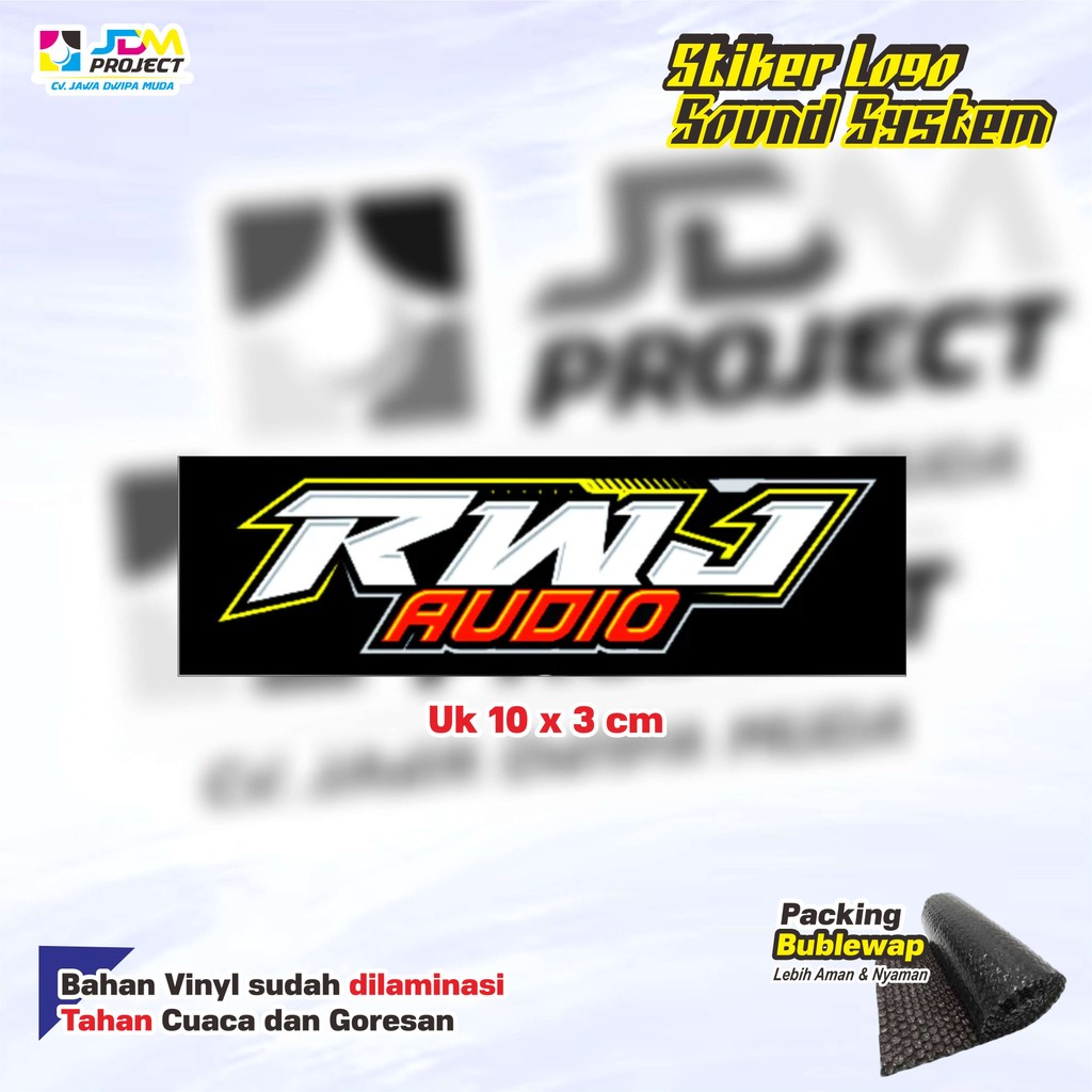 JDM Project - สติ๊กเกอร์ระบบเสียงลามิเนตไวนิล RWJ AUDIO (ถั่ว)