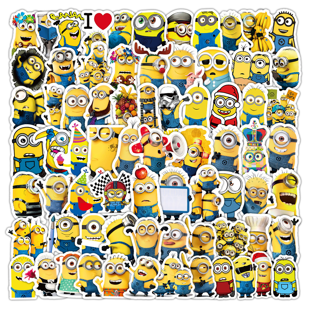 100pcs น่ารักการ์ตูนอะนิเมะ Minions Graffiti สติกเกอร์ Graffiti สําหรับกระเป๋าเดินทางเคสโทรศัพท์แล็ปท็อปโน้ตบุ๊ค Decals เด็กของขวัญ RecordingYourLife