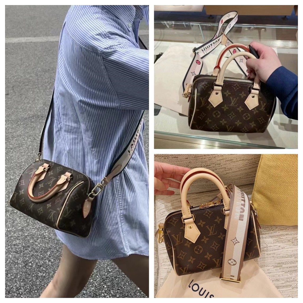 Lv/louis Vuitton กระเป๋าผู้หญิงสไตล์ใหม่ SPEEDY 20 กระเป๋าหมอน Presbyopic กระเป๋าถือกระเป๋าสะพายไหล่