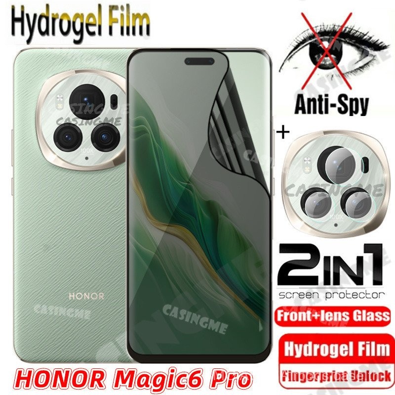 Honor Magic6 Pro 2024 Anti Peek ความเป็นส่วนตัว Soft hydrogel ฟิล์มสำหรับ Honor Magic 6Pro Magic6 6 Pro Magic6Pro 4G 5G 2024กล้องฟิล์มเต็มรูปแบบความเป็นส่วนตัวป้องกันหน้าจอ dfkt