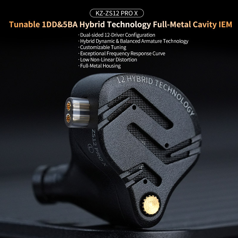 Kz ZS12 PRO X IEM Hybrid หูฟัง HIFI In Ear Monitor หูฟังแบบมีสายพร้อมสายชุบเงินสําหรับเพลง Audiophil