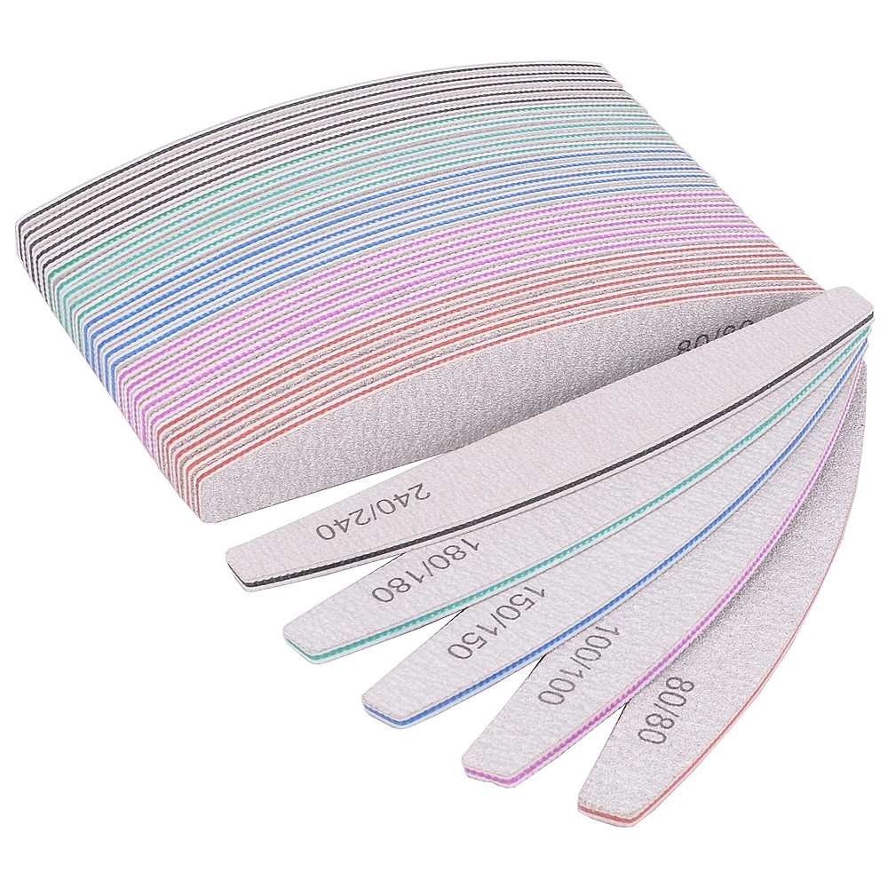 5/10ชิ้นมืออาชีพไฟล์เล็บกระดาษทรายที่แข็งแกร่งหนาเล็บไฟล์ขัดครึ่งดวงจันทร์มะนาวเล็บอุปกรณ์เสริมและเครื่องมือ