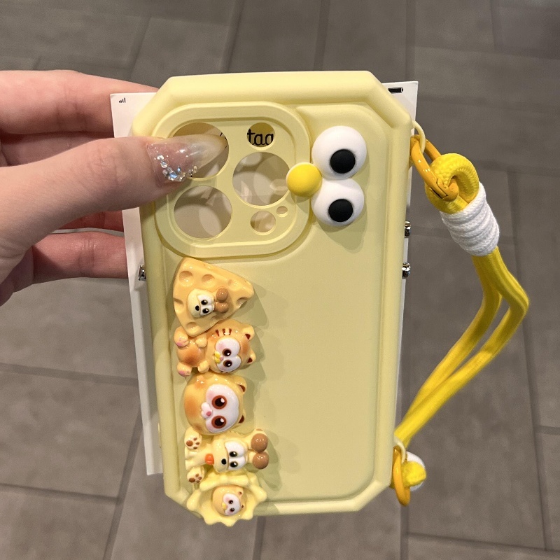 การ์ตูนสามมิติการ์ฟิลด์เป็ดรูปซิลิโคนเคสโทรศัพท์สําหรับ ไอโฟน16 15 14 13 12 11 มือโปร สูงสุด กันกระแทกกล้องป้องกันเพชรรูปนุ่มปกหลัง